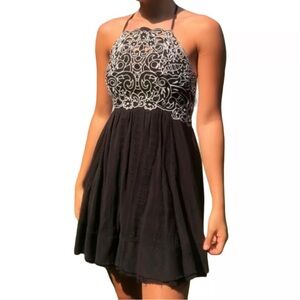 Free people Black and White Halter Dress